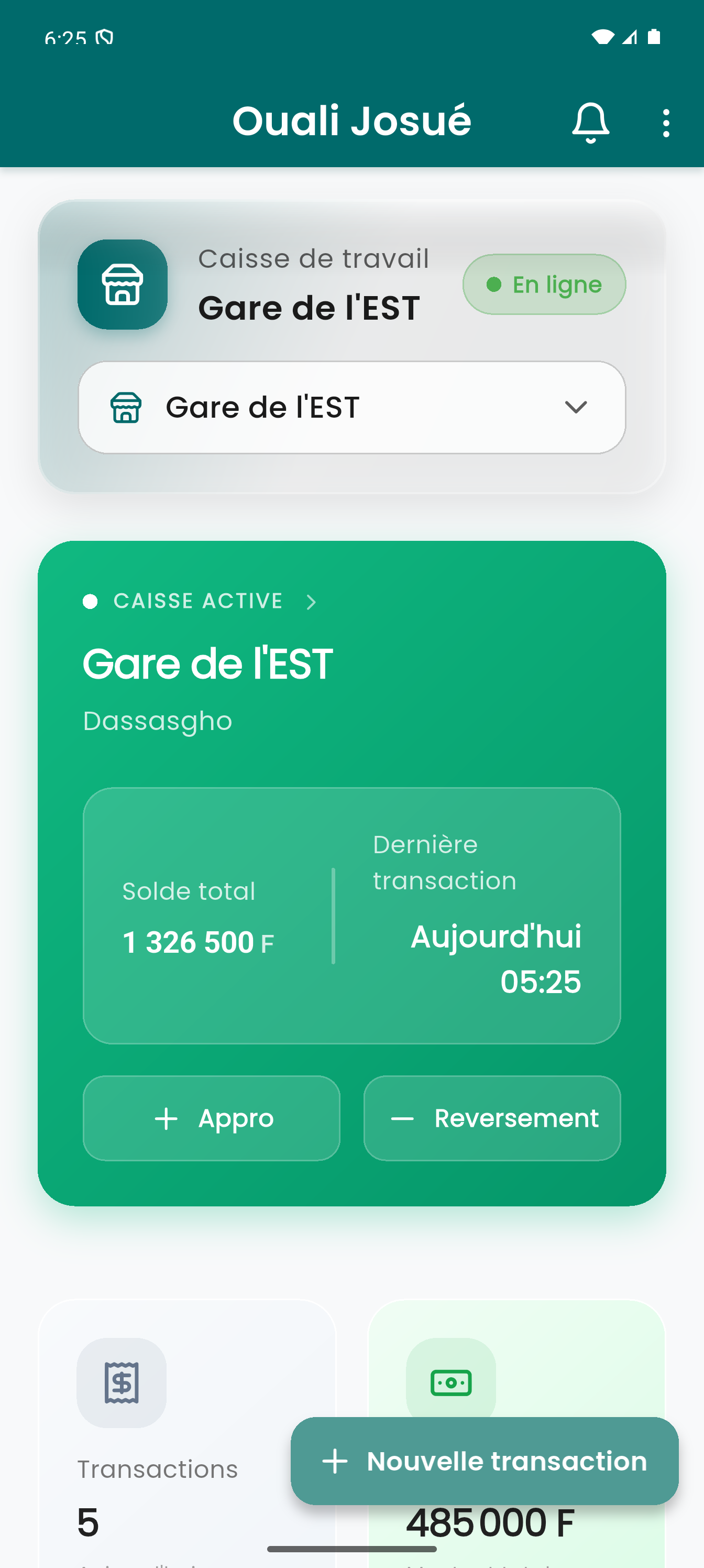 Interface MobiMo - Dashboard Agent