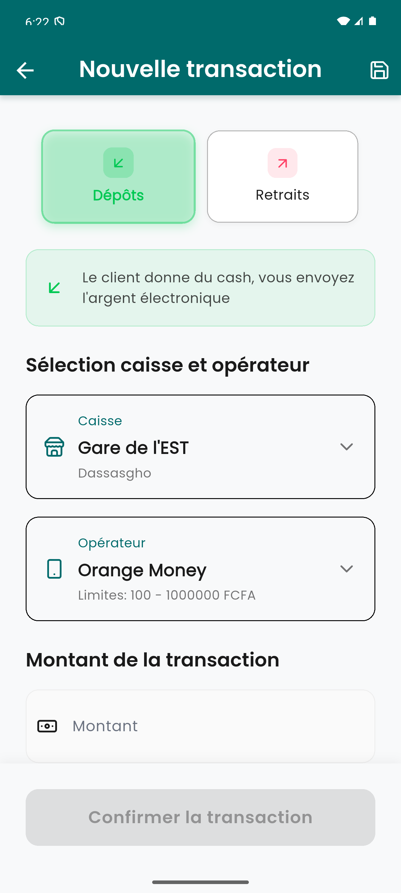 Formulaires de Transaction