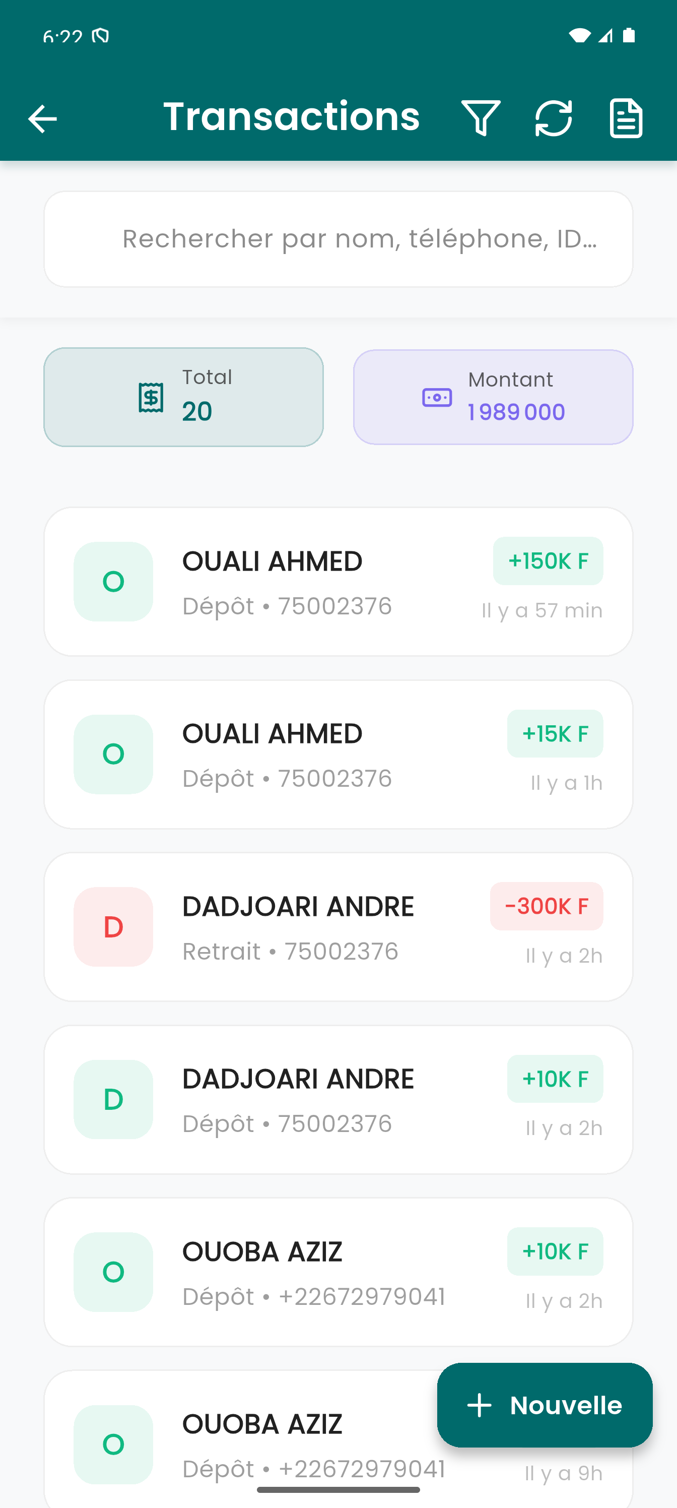 Historique des Transactions